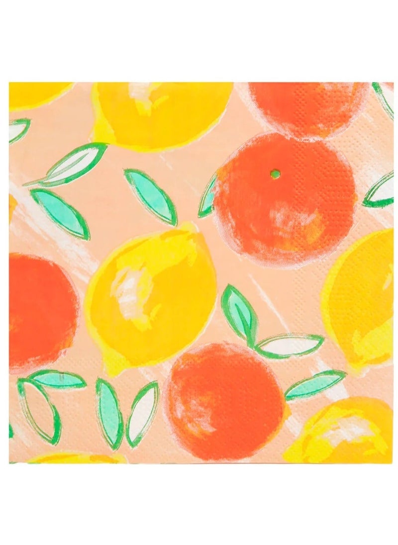 Talking Tables - Citrus Fruit Recyclable Paper Napkins - 20 pack - Image 1