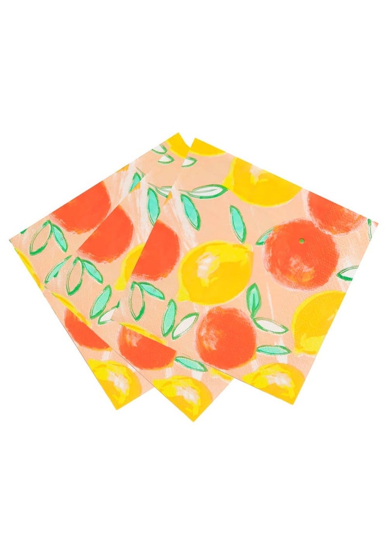 Talking Tables - Citrus Fruit Recyclable Paper Napkins - 20 pack - Image 1