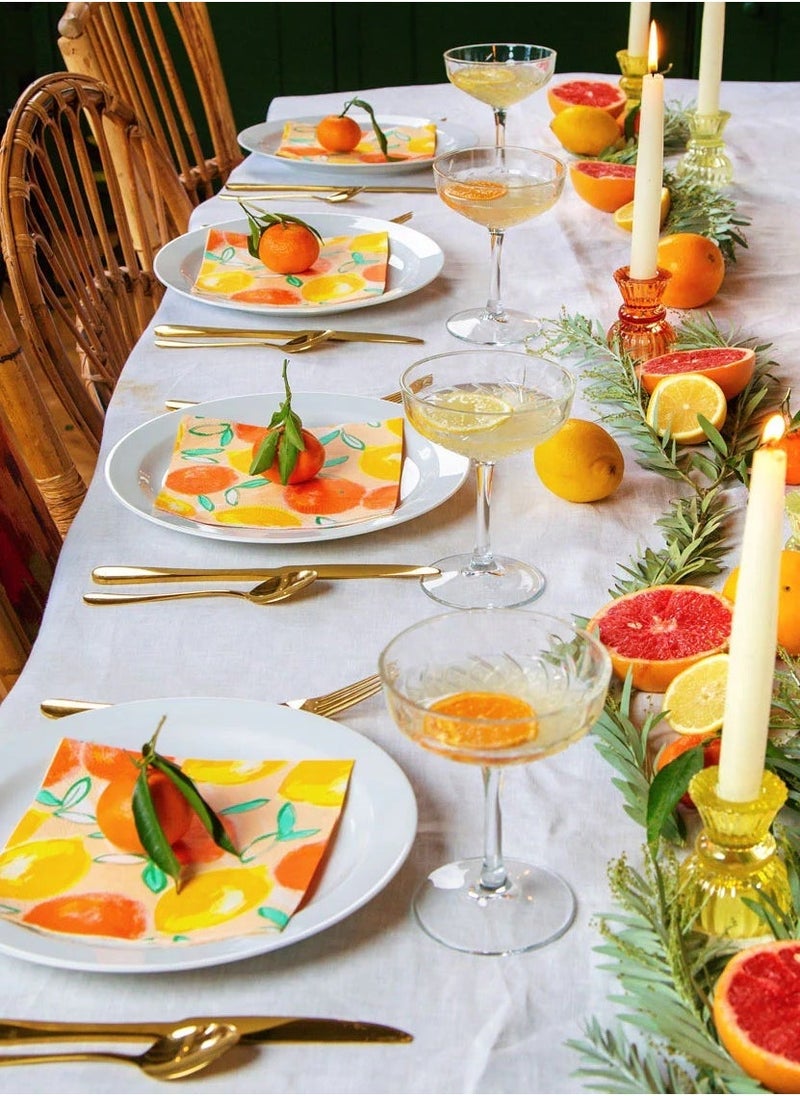 Talking Tables - Citrus Fruit Recyclable Paper Napkins - 20 pack - Image 1