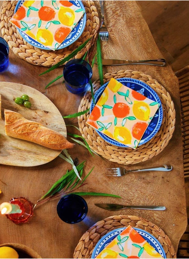 Talking Tables - Citrus Fruit Recyclable Paper Napkins - 20 pack - Image 1