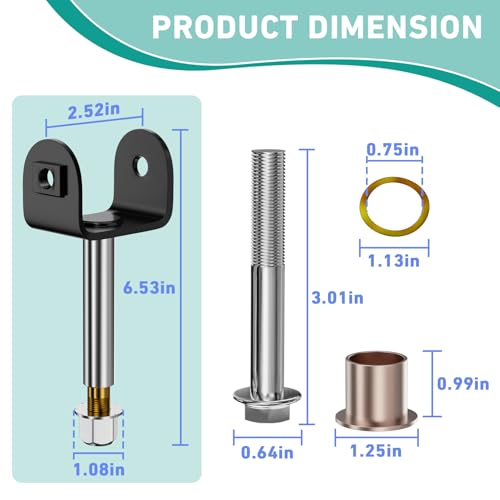 Drive-up Club Car Precedent Kin Pin, Golf Cart Front End King Pin Repair Kit for Club Car Precedent 2004-Up Gas and Electric Golf Carts, Replaces OEM 102287201 103638601 103638801 - Image 4
