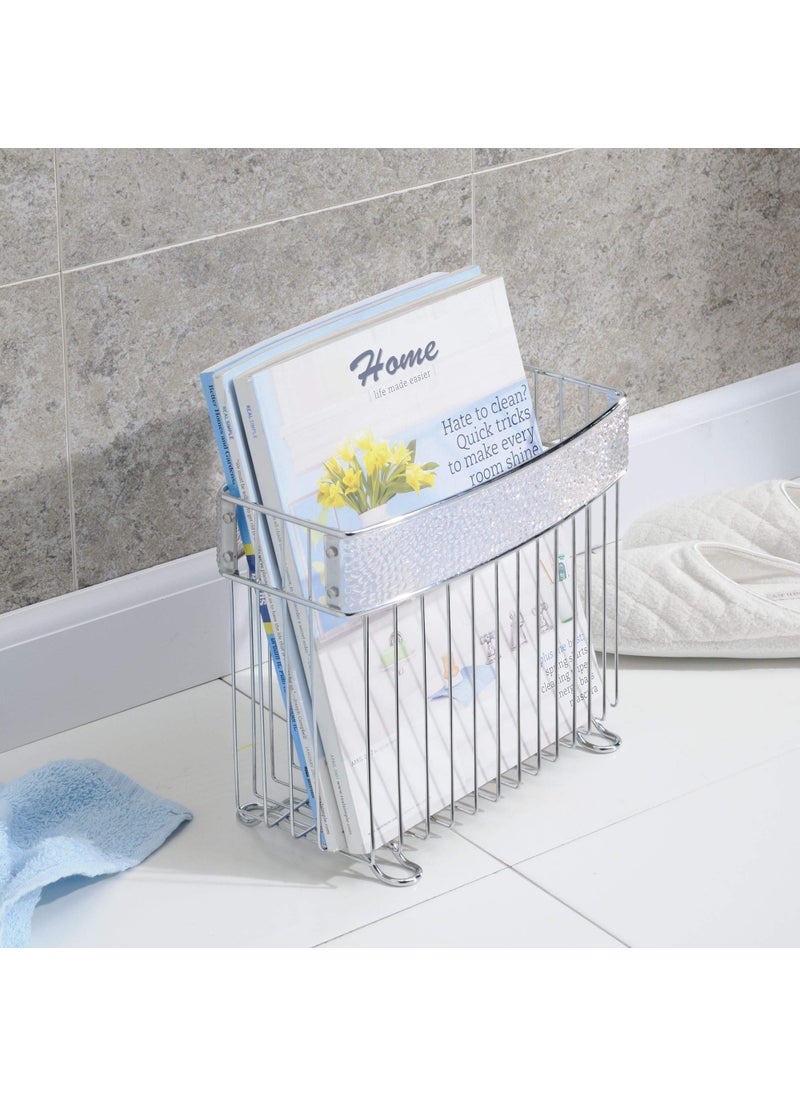 InterDesign iDesign 33350 Rain Metal Free-Standing Magazine Holder, Newspaper and Book Storage for Bathroom, Office, Bedroom, Den, 5" x 10" x 8.5"  - Image 3