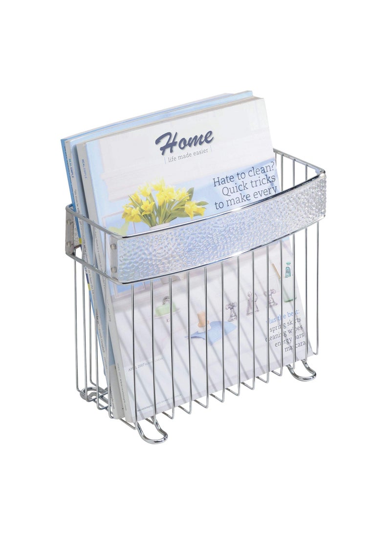 InterDesign iDesign 33350 Rain Metal Free-Standing Magazine Holder, Newspaper and Book Storage for Bathroom, Office, Bedroom, Den, 5" x 10" x 8.5"  - Image 1