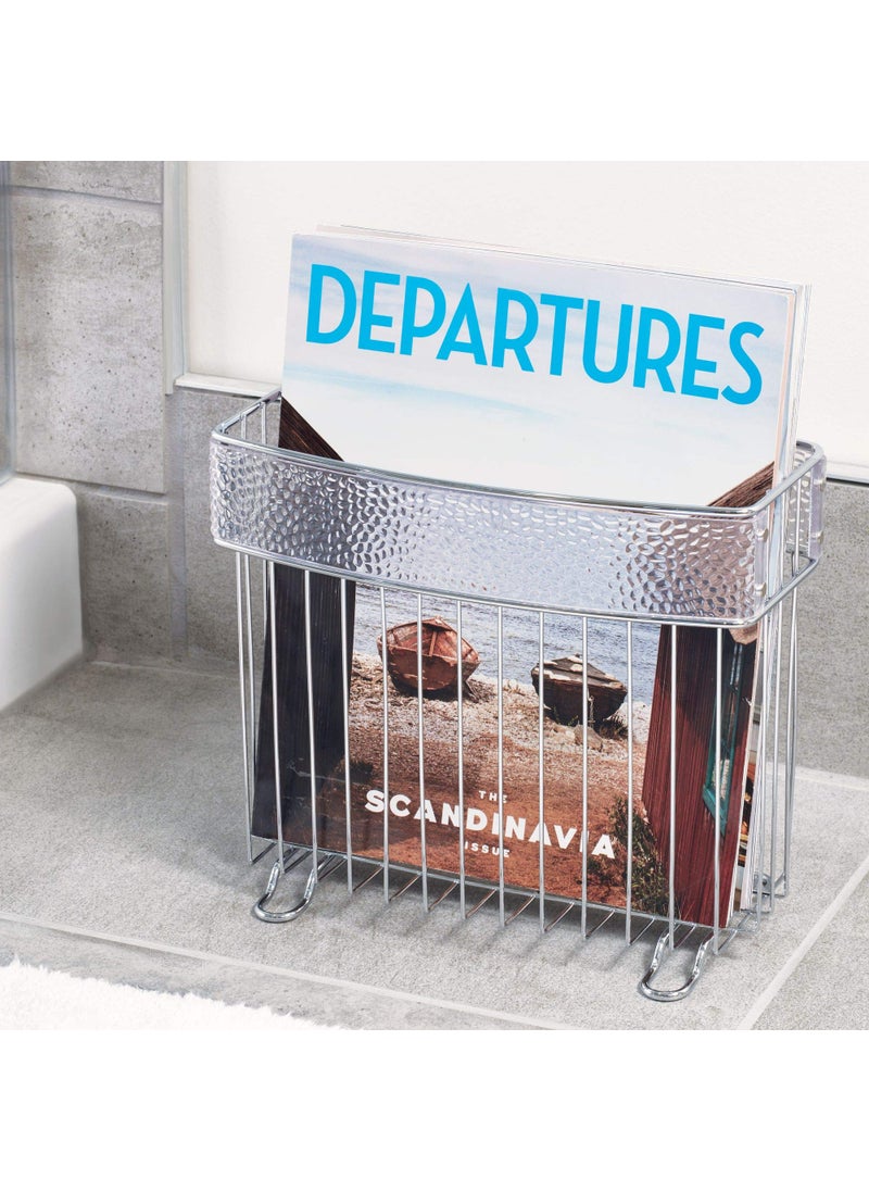 InterDesign iDesign 33350 Rain Metal Free-Standing Magazine Holder, Newspaper and Book Storage for Bathroom, Office, Bedroom, Den, 5" x 10" x 8.5"  - Image 2