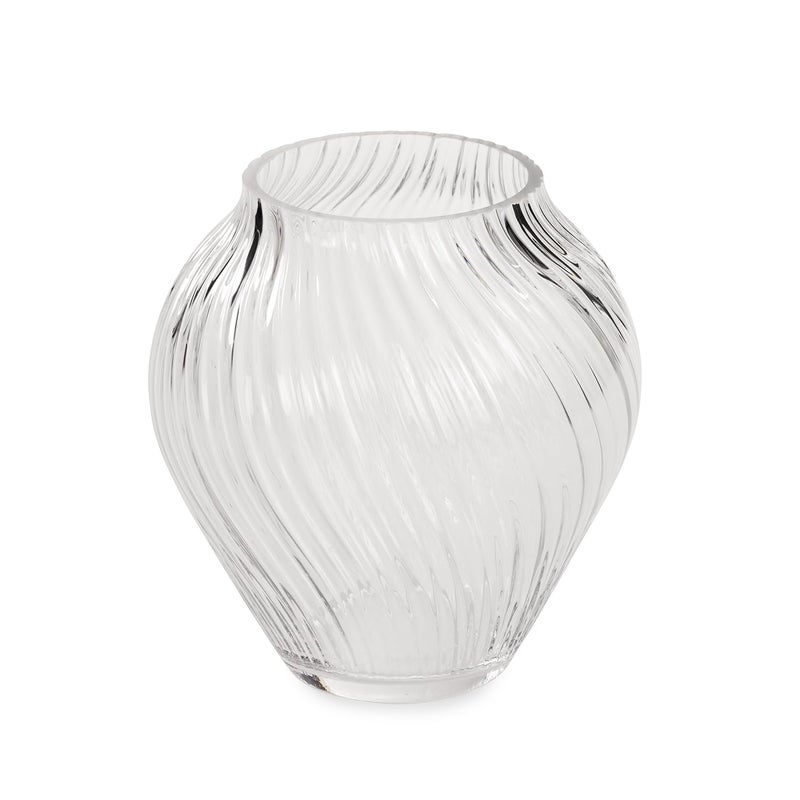 PURE HOME + LIVING Pure Home Living Clear Swirl Textured Glass Vase Small  - Image 4