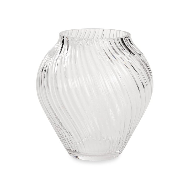 PURE HOME + LIVING Pure Home Living Clear Swirl Textured Glass Vase Small  - Image 3