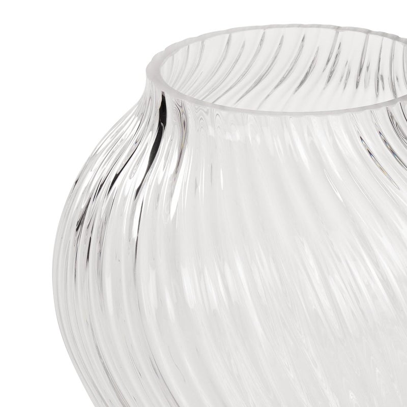 PURE HOME + LIVING Pure Home Living Clear Swirl Textured Glass Vase Small  - Image 5