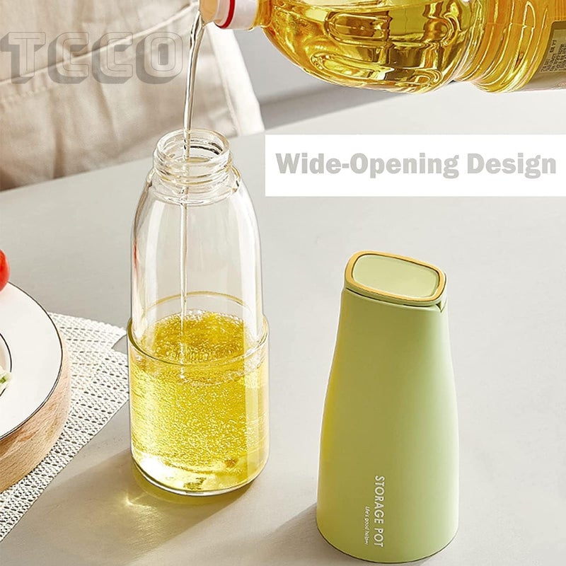 Purvaa Collection Glass Oil Dispenser Bottle Glass DripFree Spout Bottle Automatic Opening and Closing Bottle Spout Oil Dispenser Bottle Ideal for Home and Kitchen - Image 4