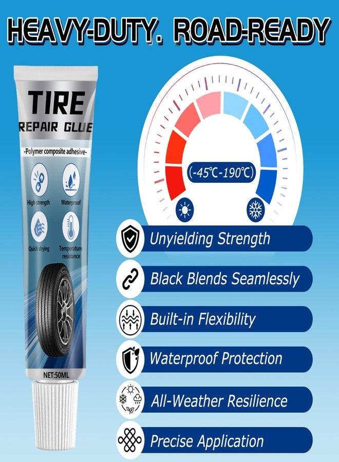 Vigorder Tire Repair Glue, 50ML Professional Black Rubber Cement for Car & Motorcycle Sidewall Fix, Strong Bonding & Waterproof - Image 2