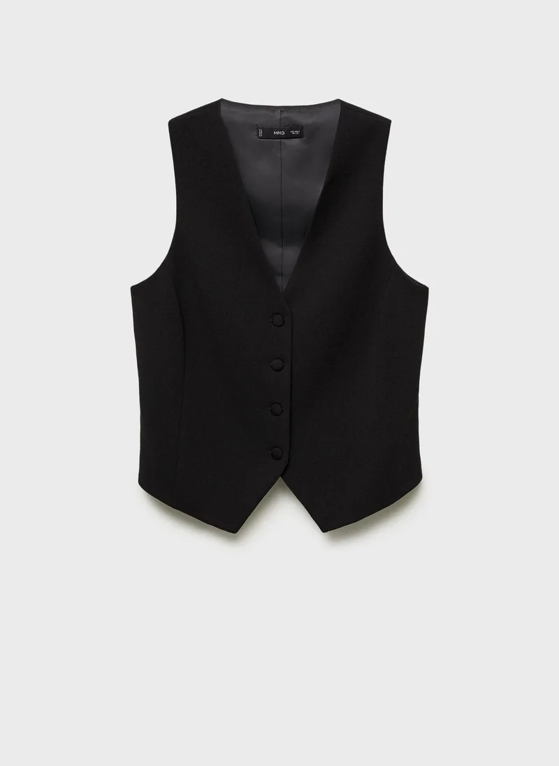 مانجو Avaya Button Detailed Waistcoat