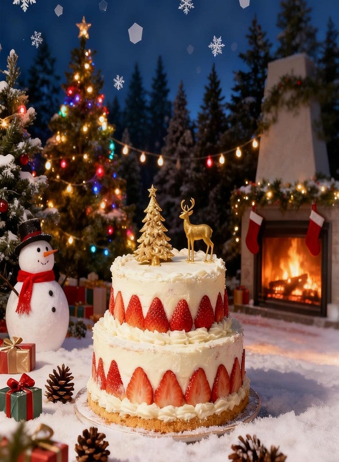 LLPMutu 6Pcs Christmas Fondant Molds Silicone Candy Molds Set Snowflake Snowman Xmas Tree Reindeer Santa Claus Holly Bells Candy Cane Chocolate Mould for Pudding Jelly Cake Cupcake Topper Decoration (White) - Image 3