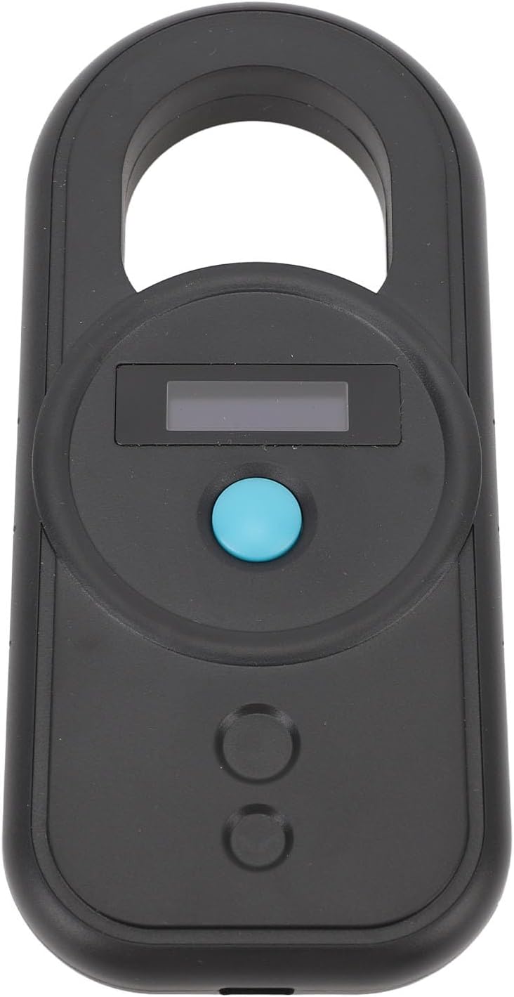 قارئ رقاقات تعريف الحيوانات Dioche، تردد مزدوج، حساسية عالية، واجهة USB محمولة، تردد عمل 134.2kHz/125kHz، سعة تخزين 128 قطعة معلومات، قابل لإعادة الشحن (أسود) - Image 1
