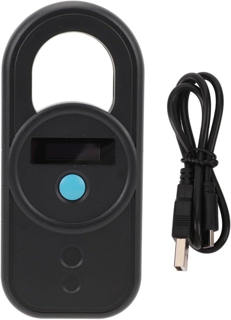 قارئ رقاقات تعريف الحيوانات Dioche، تردد مزدوج، حساسية عالية، واجهة USB محمولة، تردد عمل 134.2kHz/125kHz، سعة تخزين 128 قطعة معلومات، قابل لإعادة الشحن (أسود) - Image 2