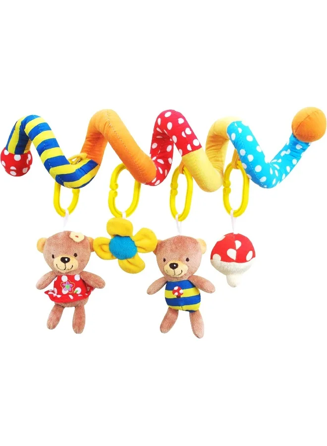 مون Spiral Stroller Activity Hanging Toys For Cot, Pram And Car Seat, 0 Months Above - Bear