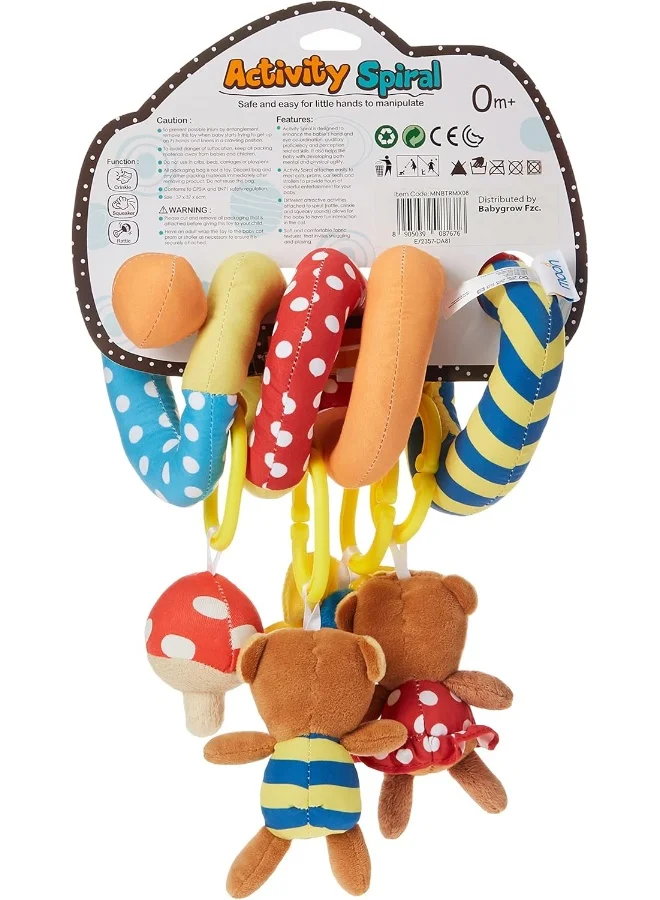 مون Spiral Stroller Activity Hanging Toys For Cot, Pram And Car Seat, 0 Months Above - Bear