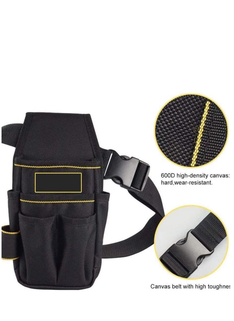 Y&D Tool Waist Multi-function Pocket, Canvas Bag Adjustable Nylon Belt Heavy, Duty Professional Work Pouch for Electricians Technician, Screwdriver Pliers Wrench Hammer  - Image 3