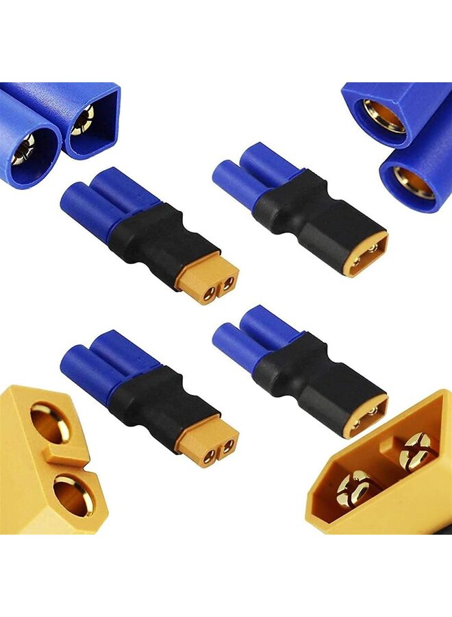 4pcs XT60 to EC5 Male Female Adapter, XT60 to Male Female EC5 Connector Adapter No Wires RC LiPo Battery Connectors (Size : A) - Image 1