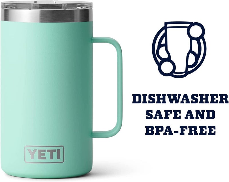 YETI Rambler 24 oz Mug, Vacuum Insulated, Stainless Steel with MagSlider Lid, Seafoam - Image 3