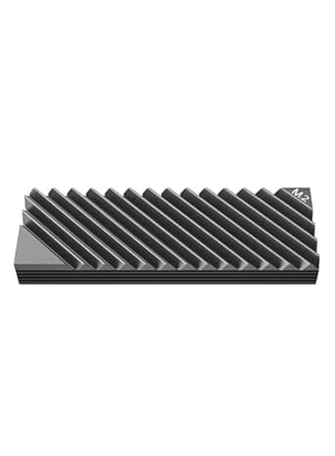 Aluminum M2 SSD Heatsink Cooler For 2280 NVMe Drives With Metal Cooling Fins Gray - Image 1