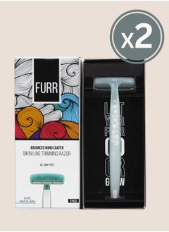 Furr Furr Bikini Line Trimming Razor for Women Equipped with safety blade, Advanced Nano coated, reusable for all skin types, Made in Japan - Pack of 2  - Image 1