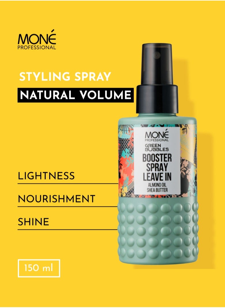 MONE Professional - Booster Spray Leave In - Conditioner Spray For Hair Preparation Before Styling, Smoothing Hair Cuticle, Shine, Density, Care, With Shea Butter, Almond Oil, Fruit Acids, Hydrolyzed Plant Proteins, Perfumed With Dark Orchid Notes, 150ml - Image 1