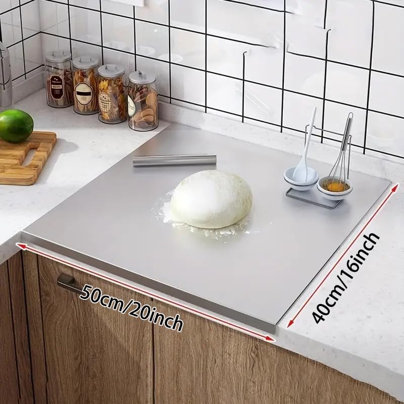 OTAVILEM Stainless Steel Cutting Boards for Kitchen, Kneading Cutting Board Mats, Metal Cutting Board for Meat, Fruits, Vegetables, Bread, and Baking Large Cutting Boards 19.7"L x 15.7"W - Image 4