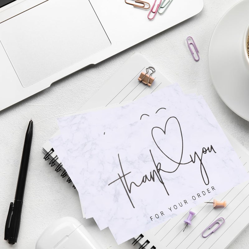 Aruicheng 50pcs Thank You Cards Thank You Card Small Business Thank You Notes Bulk Small Mini Business Cards Blank Appreciation Cards Pack of Thank You Note Cards for Wedding Bridal Shower Graduation - Image 3