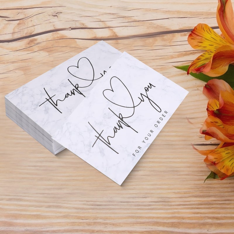 Aruicheng 50pcs Thank You Cards Thank You Card Small Business Thank You Notes Bulk Small Mini Business Cards Blank Appreciation Cards Pack of Thank You Note Cards for Wedding Bridal Shower Graduation - Image 4