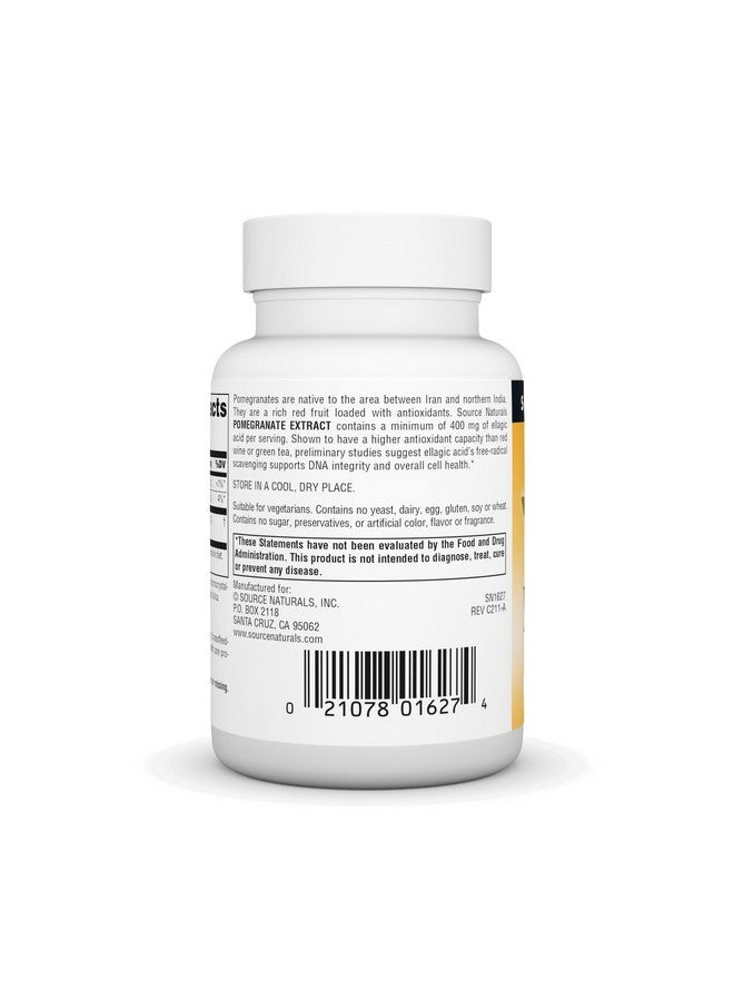 Source Naturals Pomegranate Extract 500mg Complete Whole Fruit Ellagic Acid Antioxidant & Added Fiber - 60 Tablets - Image 3