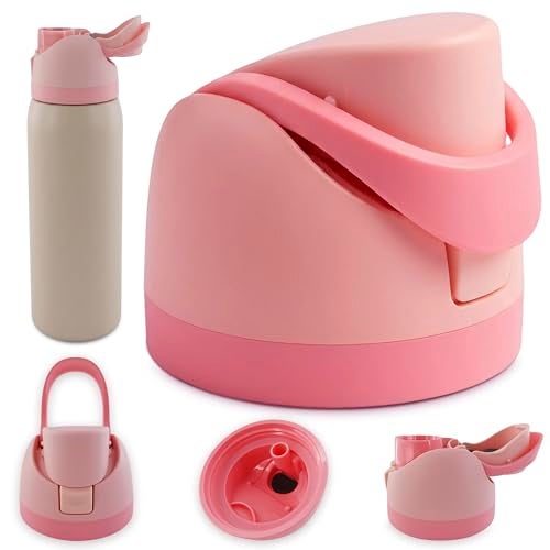 KETAR Water Bottle Lid Replacement – Designed to Fit Bottles 16oz, 24oz, 32oz & 40oz – 2-in-1 Drinking Options | One-Button Flip Water Bottle Top Replacement with Leak-Resistant Seal (Pink) - Image 1