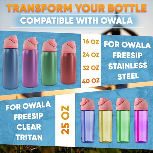 KETAR Water Bottle Lid Replacement – Designed to Fit Bottles 16oz, 24oz, 32oz & 40oz – 2-in-1 Drinking Options | One-Button Flip Water Bottle Top Replacement with Leak-Resistant Seal (Pink) - Image 3