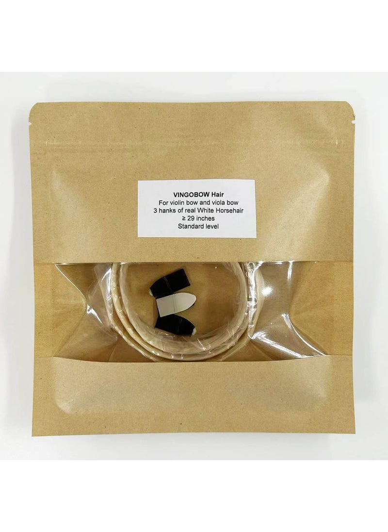 VINGOBOW VINGOBOW Natural Mongolian Horse Hair for Violin, Viola Bows Unbleached White 29'' Fiddle Bow Hair Replacement kit  - Image 5