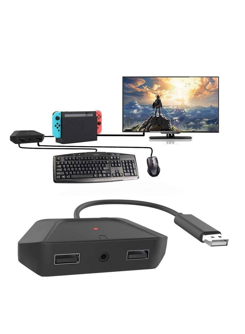 Captaintech KASTWAVE Keyboard and Mouse Adapter with 3.5mm Audio Jack Compatible with for Nintendo Switch, for Xbox One, for PS4, for PS3. Perfect for Games Like for FPS, for TPS, for RPG and for RTS, etc. - Image 1