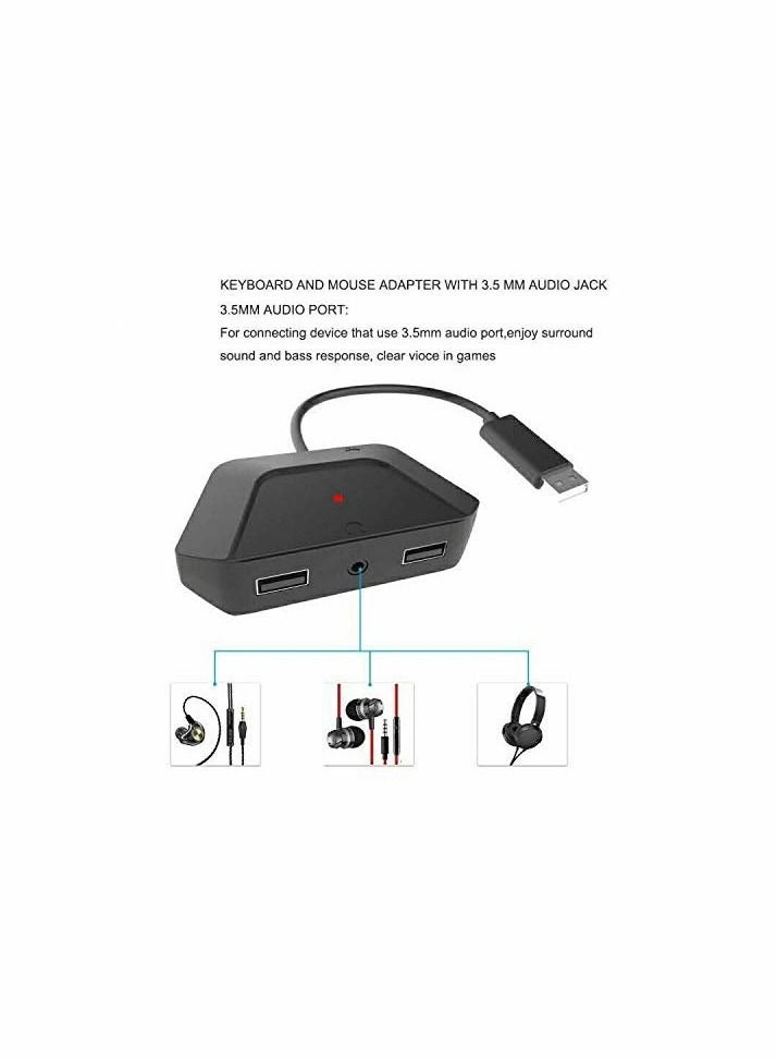 Captaintech KASTWAVE Keyboard and Mouse Adapter with 3.5mm Audio Jack Compatible with for Nintendo Switch, for Xbox One, for PS4, for PS3. Perfect for Games Like for FPS, for TPS, for RPG and for RTS, etc. - Image 5
