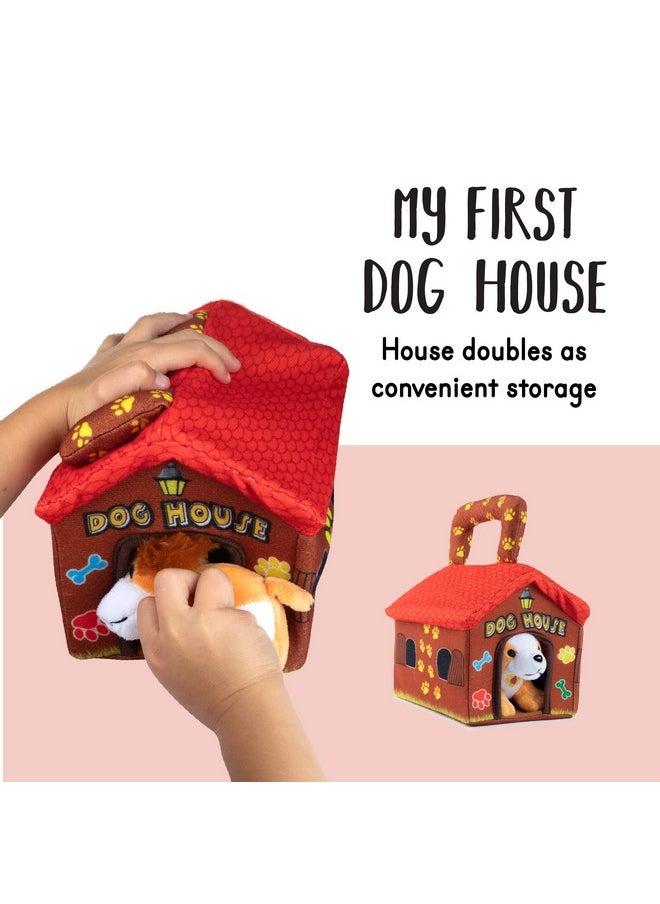 Plush Creations Talking Plush Dog House Carrier With 4 Soft & Cuddly, Talking & Barking, Stuffed Plush Dogs. Excellent Interactive And Educational Plush Toy Set. Great Gift For Kids Toddlers & Babies  - Image 3