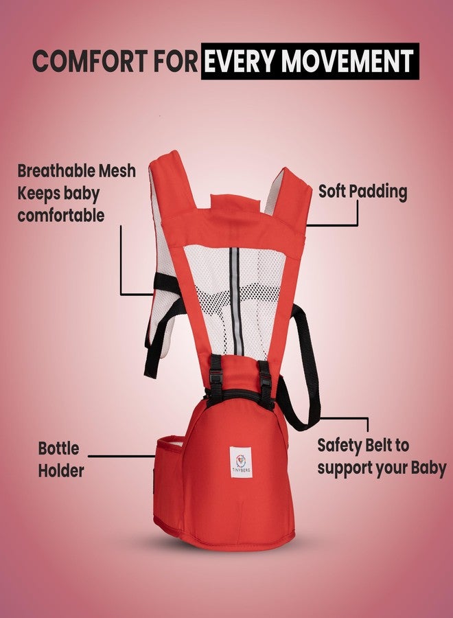 Tinyberg | Baby Carrier for 0 to 3 Year Baby | Baby Carrier for Newborn | Baby Carrying Bag | 4-in-1 Hip Seat, Adjustable Straps, Soft Thigh Padding | Baby Carry Bag | Kangaroo Bag | Up to-15 Kg - Ruby Red - Image 3