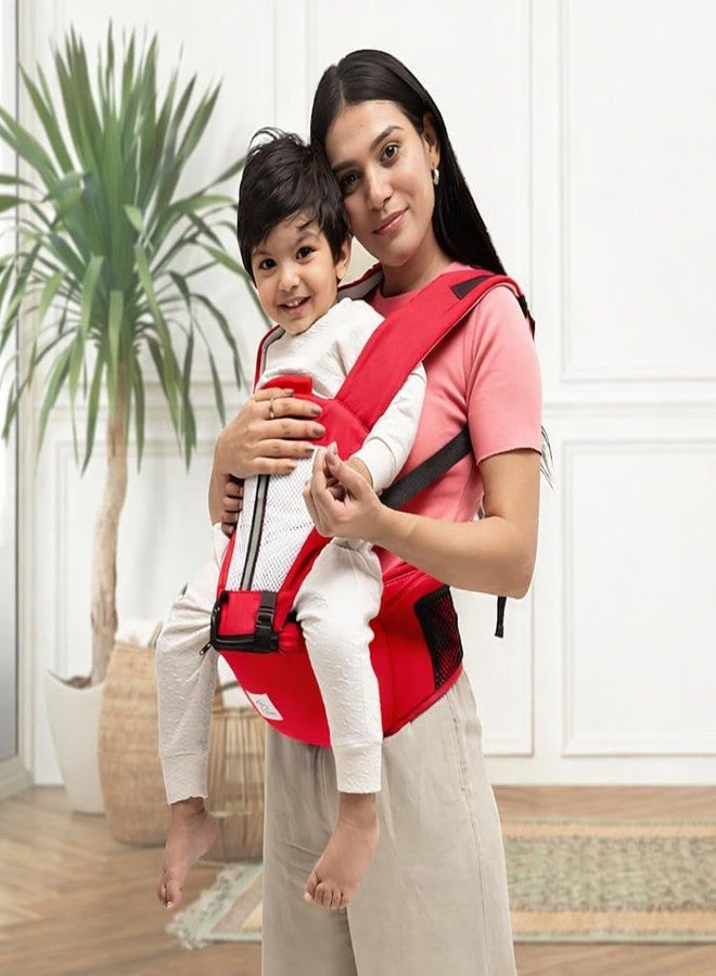 Tinyberg | Baby Carrier for 0 to 3 Year Baby | Baby Carrier for Newborn | Baby Carrying Bag | 4-in-1 Hip Seat, Adjustable Straps, Soft Thigh Padding | Baby Carry Bag | Kangaroo Bag | Up to-15 Kg - Ruby Red - Image 1