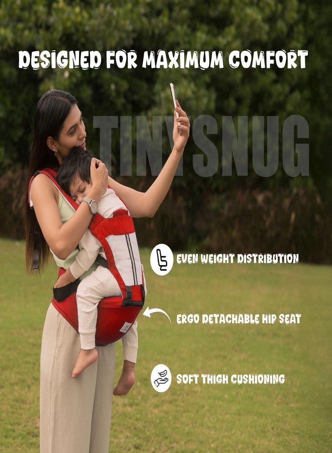 Tinyberg | Baby Carrier for 0 to 3 Year Baby | Baby Carrier for Newborn | Baby Carrying Bag | 4-in-1 Hip Seat, Adjustable Straps, Soft Thigh Padding | Baby Carry Bag | Kangaroo Bag | Up to-15 Kg - Ruby Red - Image 5