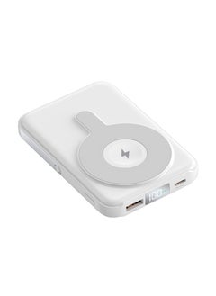 T I G O Magsafe Power Bank 10000mAh Wireless Portable Charger Fast Charging with Display, Mobile Phone PD 20W Wired Charging, iPhone Magsafe Charger Battery Pack for iPhone 12-16 Series, Samsung White  - Image 5