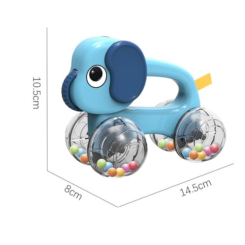 Lefan Baby Rattles Toys Animal Modeling Vehicle Push and Go Cars with Colorful Beads Toddler Learning Toys for 12-18 Months First Birthday Gift for 1 2 3 Year Old Boys Girls (Rattlecar_Elephant) - Image 2