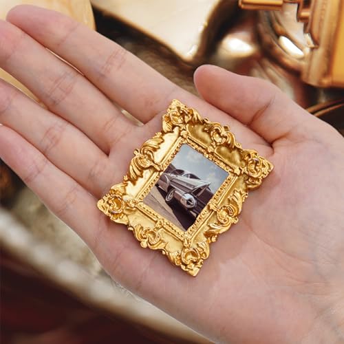 Poualss 25Pcs Vintage Resin Picture Frame Mini Antique Photo Resin Frame DIY Small Picture Frame Mini Resin Vintage Frame Antique Resin Photo Frame for Jewelry Display Photography Photo Frame Wall Decor - Image 4