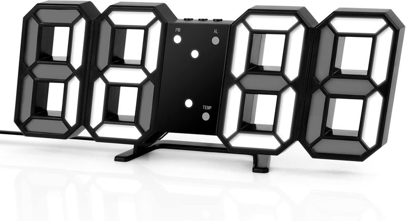 Kueh 3D Digital Alarm Clock with Adjustable Brightness and Temperature Display - Image 1
