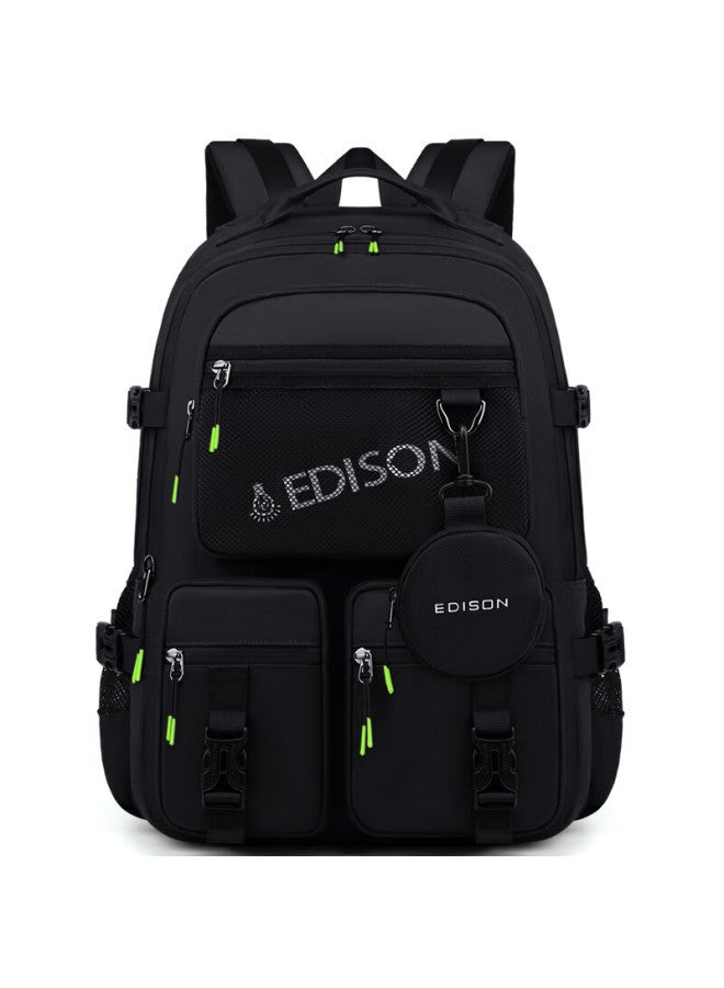 Edison High School Student Backpack, Large Capacity, Water-resistant, Suitable For Middle School And College Students, Travel Backpack, K2272-1 Black - Image 5