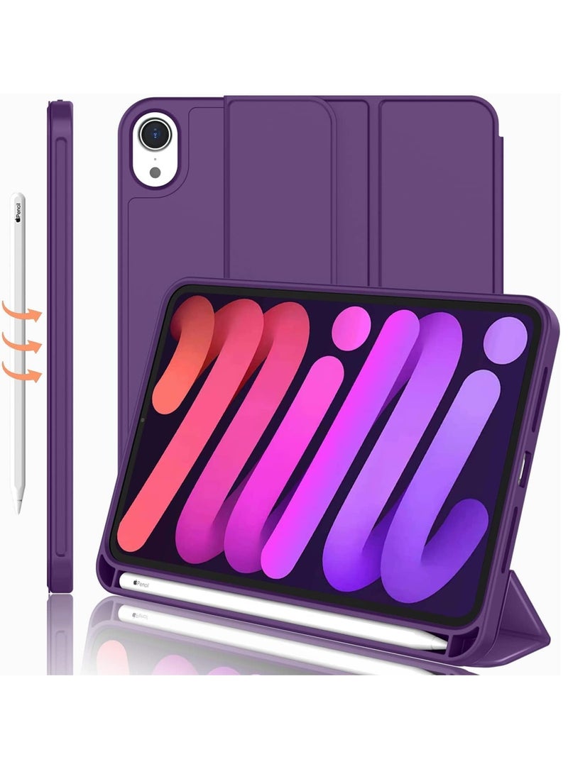 TIGER NEW Smart Case with Pencil Holder Compatible with iPad Mini 6, Trifold Stand Smart Case with Soft TPU Back, Auto Wake/Sleep, Dust Proof & Anti-Fingerprint, Heavy Duty Protection - Image 1