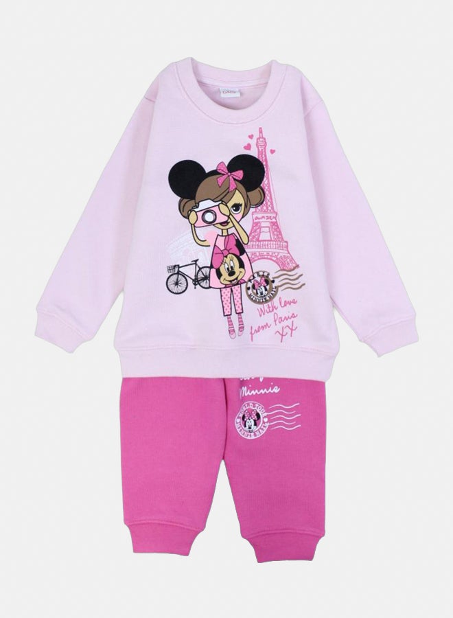 طقم بيجاما قطني للبنات الرُّضَّع – بطبعة ميني ماوس - Image 1