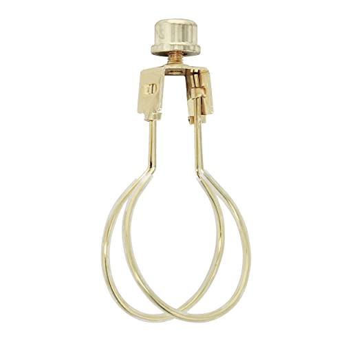 I Like That Lamp Clip On Lampshade Adapter (1 Pack), Classic Brass Gold Finish, Includes 1 Light Bulb Clip Shade Adapter, 1 Matching Finial and 2 Silicone Levellers, Fits All Standard Size Bulbs - Image 2