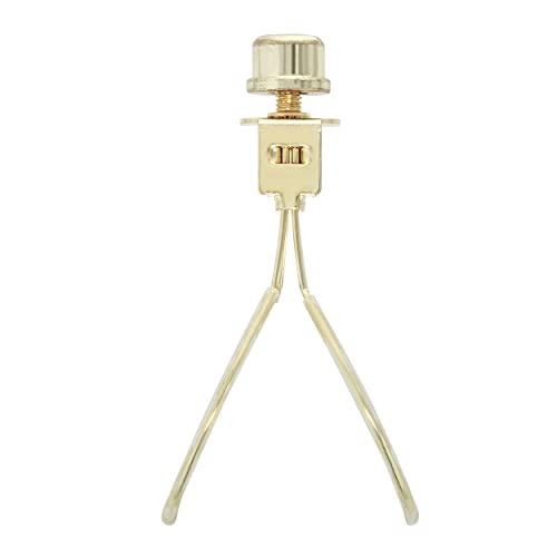 I Like That Lamp Clip On Lampshade Adapter (1 Pack), Classic Brass Gold Finish, Includes 1 Light Bulb Clip Shade Adapter, 1 Matching Finial and 2 Silicone Levellers, Fits All Standard Size Bulbs - Image 3