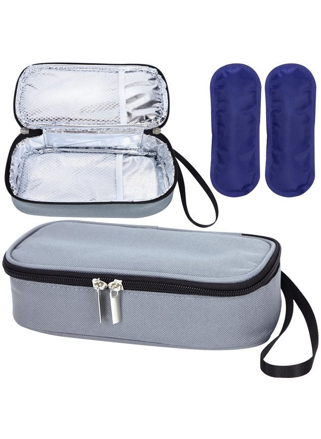 ISusser ISUSSER Breastmilk Cooler Bag with Ice Pack, Portable Insulated Breast Milk Storage Cooler Bag, Small Stylish Breastmilk Storage Bag Cooler with Wrist Strap, Refrigerate 3-5 Bags of Breastmilk (Grey)  - Image 1