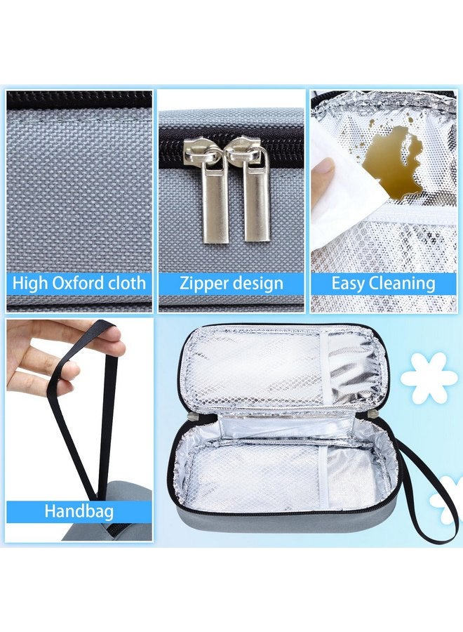 ISusser ISUSSER Breastmilk Cooler Bag with Ice Pack, Portable Insulated Breast Milk Storage Cooler Bag, Small Stylish Breastmilk Storage Bag Cooler with Wrist Strap, Refrigerate 3-5 Bags of Breastmilk (Grey)  - Image 3