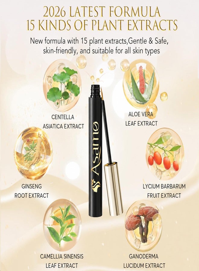 ASAMO Eyelash Growth Serum – Natural Lash Enhancer with 15 Plant Extracts for Longer Thicker Fuller Lashes Nourishing Formula to Enhance Natural Beauty Hypoallergenic Oil Free lash growth serum -3ml - Image 2